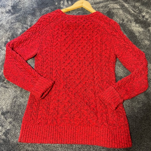 Red Cable Knit Sweater - Picture 2 of 3